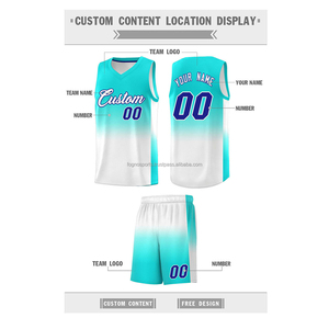 Wholesale Custom Fade Basketball Uniform Gradient Print Jersey & Shorts Team Wear Quick Dry Mesh Polyester OEM Basketball Wear - Product Image 2