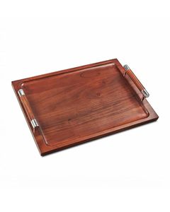 Plateau de service élégant et moderne en bois de manguier, compatible lave-vaisselle, personnalisable pour aliments, boissons, hôtels, restaurants, usage domestique - Product Image 6