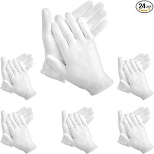 <b>White</b> Cotton Gloves, Suitable for Dry Hand moisturizing Cosmetics, Hand Hydrotherapy, Jewelry Coin Inspection, Examina - Product Image 5