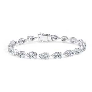กำไลข้อมือโมอิสซาไนต์ทรงมาร์คีส์ประดับเพชร AMBER JEWELS ตัวเรือนเงินแท้ 925 ดีไซน์ทันสมัยสำหรับทั้งชายและหญิง เหมาะสำหรับงานแต่งงาน - Product Image 2