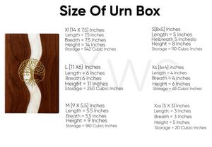 กล่องใส่เถ้ากระดูกทำมือจากไม้ รูปนกฟีนิกซ์สีทอง ลายเรซิ่นแม่น้ำชายหาด สำหรับบรรจุเถ้ากระดูกมนุษย์ ขนาดกลาง 9x5.5 นิ้ว - Product Image 3