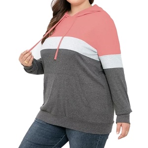 Sweat-shirt à capuche color-block pour femme, en mélange de coton tricoté, manches longues, décontracté, pour l'automne, avec poches, fabrication OEM Bangladesh - Product Image 5