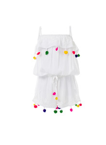 Superbes événements de vacances accrocheurs enfant en bas âge Aari brodé jardin enfants barboteuse fille mignonne confort et Style plage chaude combishort - Product Image 5