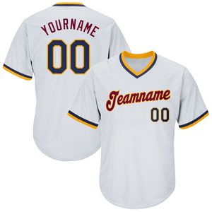 Camiseta de Béisbol Blanca Personalizada con Cuello en V para Hombre, Manga Corta, Nombre del Equipo Impreso, Tejido de Poliéster que Absorbe la Humedad - Product Image 5