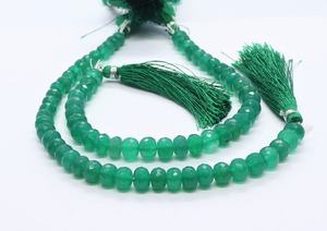 Perles de pierres précieuses en onyx vert naturel facettées, forme rondelle, 7-7,5 mm, pour la fabrication de bijoux, vente en gros - Product Image 3
