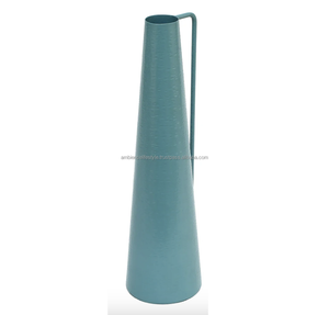 Best-Selling <b>Turquoise</b> Metal Flower Table <b>Vase</b> Modern Design Matt Glaze Ambiance Lifestyle Home Decor for Living Room Office Use - Product Image 1