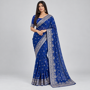 Sari pour femmes avec tissu doux de qualité supérieure, drapé élégant, léger et confortable, couleurs riches, design élégant, qualité durable, OEM personnalisé - Product Image 1