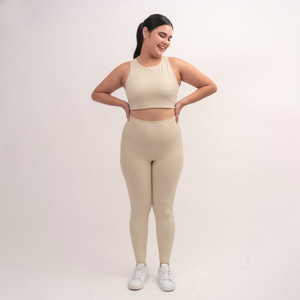 <b>Women</b> 2 Piece Yoga Set Seamless High Waist Leggings Crop <b>Top</b> Solid Color Racerback Sports Activewear Plus Size - Product Image 3