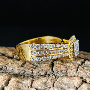Women's Round Cut Moissanite Engagement Halo <b>Ring</b> Square Shape Pave <b>Set</b> Luxury Wedding Band 925 Sterling <b>Silver</b> Jewelry for Gift - Product Image 6