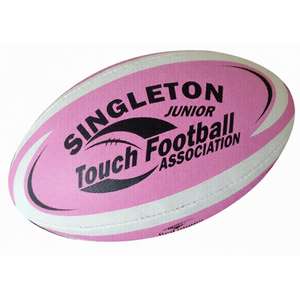 Ballon de rugby promotionnel en caoutchouc synthétique durable, entièrement personnalisable avec logo, idéal pour les événements d'entreprise et la promotion sportive - Product Image 1
