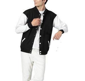 Custom Embroidery Logo Men Varsity <b>Jacket</b> Letterman Winter Casual Mandarin Collar Warm <b>Fleece</b> <b>Jacket</b> - Product Image 2