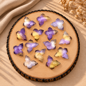 Cuentas de Piedra Preciosa Facetadas en Forma de Mariposa de Ametrino de 14x10 mm para la Fabricación de Joyas, Cuentas Sueltas al por Mayor, Suministros para Joyería Artesanal - Product Image 3