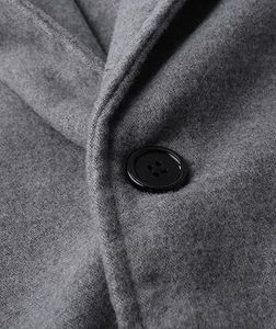 Abrigo largo para hombre, gabardina extragrande hasta el suelo, ropa de abrigo cálida para invierno, gabardina lisa, tejida, cortavientos, de lana, transpirable - Product Image 4