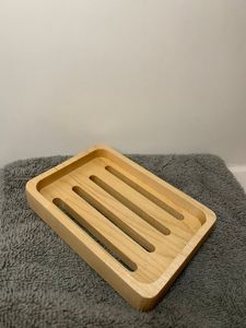 Eco-Conscious Wood Soap Dish Durable Anti-Slip Surface Natural Color Modern Design Customizable Size for Bathroom Counters - Product Image 5