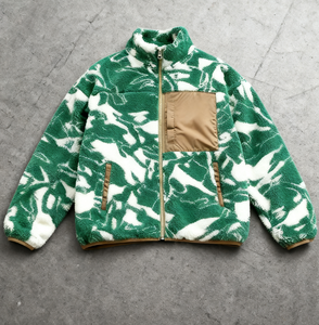 Wholesale <b>Men's</b> <b>Jackets</b> Supplier Custom Graphic Design Printed Vintage Sherpa Fleece Pockets Fluffy <b>Warm</b> Sherpa <b>Men's</b> <b>Jackets</b> - Product Image 3