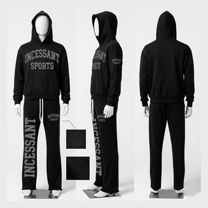 Conjunto Deportivo para Hombre, Sudadera con Capucha de Color Sólido, Corte Regular, Pantalones Deportivos, Ropa Deportiva, Logotipo Personalizado, 100% Algodón - Product Image 6