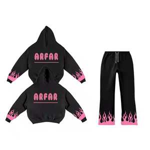 Conjunto de Chándal 100% Algodón Ligero con Pantalones Acampanados Personalizados para Hombre, Estilo Urbano Casual con Gráficos 3D para Stacked - Product Image 6