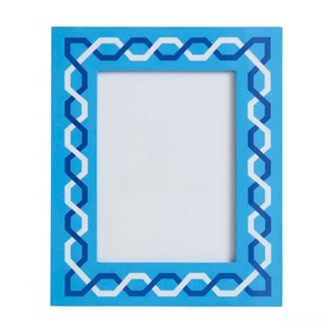Luxury Lacquer <b>Picture</b> <b>Frame</b> With Blue Geometric Pattern Handmade Decorative Photo <b>Frame</b> Home Decoration - Product Image 5