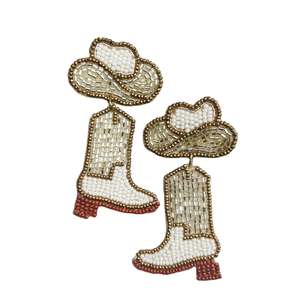 Boucles d'oreilles brodées miroir pour filles, pour occasions spéciales, en gros, à prix avantageux - Product Image 1