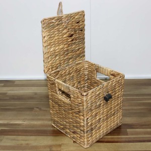 Handmade Woven Water Hyacinth <b>Square</b> Storage <b>Basket</b> Lid Rustic Eco-Friendly Multifunction Organizer for Home Decor Storage - Product Image 4