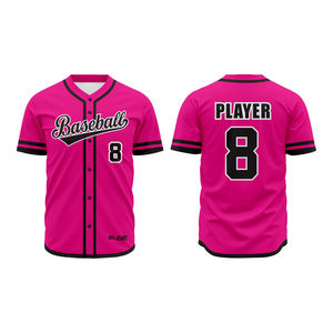 Derniers modèles de maillots de baseball et de softball, 100% polyester, manches courtes, col en V, respirant, anti-humidité, séchage rapide, antibactérien - Product Image 4