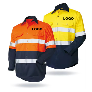 100% Pure Cotton <b>Construction</b> Mining Industrial Worker Uniform Workwear Custom Logo Reflective Safety <b>Clothes</b> Hi Vis <b>Work</b> Shirts - Product Image 6