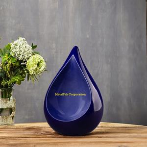 Urnas de cremación de gota de lágrima de nueva forma gris fósil negro de doble tono cenizas de adultos al por mayor urna de lágrima conmemorativa decorativa funeraria - Product Image 5