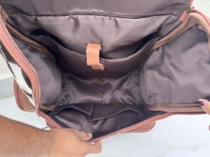 New 2026 Designer Cowhide Leather <b>Backpack</b> Softback Unisex Day <b>Backpack</b> Multiple Pockets Checks Design School Bag Zipper Closure - Product Image 6