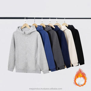 เสื้อมีฮู้ดไซส์ใหญ่พิเศษของผู้ชายเสื้อสเวตเตอร์ฤดูหนาวแบบเต็มซิปสำหรับฤดูใบไม้ร่วง - Product Image 1