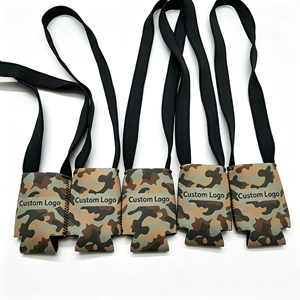 Custom Logo Neoprene Water Bottle Holder with Shoulder Strap Outdoor Sports Bottle Carrier Bag - Product Image 5