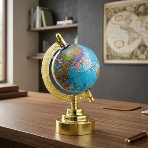 Globe terrestre doré avec support métallique, globe décoratif de luxe pour la maison, le bureau, la table d'étude, les enfants, les étudiants et comme cadeau - Product Image 6