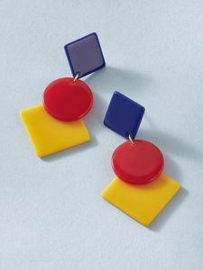 Boucles d'oreilles en résine faites à la main avec des motifs artistiques colorés, bijoux légers et tendance pour femmes, boucles d'oreilles élégantes et originales - Product Image 5