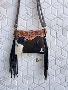 New 2026 Designer Hand Tooled Carving Leather Fringe Handbag Cowhide Fur Gypsy <b>Boho</b> Vintage Handmade Shoulder <b>Bag</b> Stylish <b>Bags</b> - Product Image 3