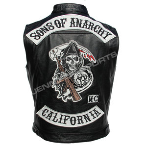 Chaleco de Motocicleta al por Mayor, Chaleco de Cuero Personalizado para Hombre, Chaleco de Motociclista de Cuero Genuino de Grado A - Product Image 4