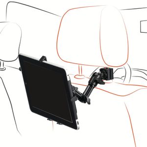 iPad <b>Holder</b> For Truck Aluminum Headrest Mount No-drill 360 Rotation Adjustable Arm Fits 7-13 inch - Product Image 2