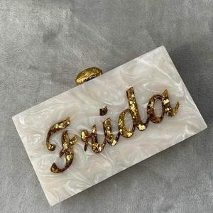 Bolso de mano de resina moderno para mujer, cartera de fiesta de acrílico, bolso de lujo transparente para boda - Product Image 5