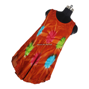 Robe longue tie-dye sexy à col rond pour femme, collection été 2026 – Tenue de plage, style bohème gypsy, en rayonne, idéale pour les soirées - Product Image 3