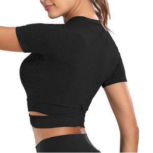 Hauts courts à manches longues pour femmes, hauts de yoga et de fitness, hauts de sport pour la gym, chemises courtes pour femmes - Product Image 6