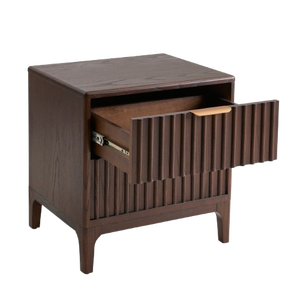 Miereta Accent Nightstand Made of Mahogany Wood <b>with</b> Two <b>Drawers</b> Modern Design Apartment-Friendly Bedroom Furniture - Product Image 5