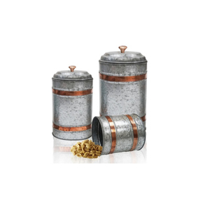 Antique Copper Plated Stainless Steel Kitchen Canister <b>Set</b> Hammered Finish Airtight Storage Jars For <b>Tea</b> Coffee Sugar Flour - Product Image 2