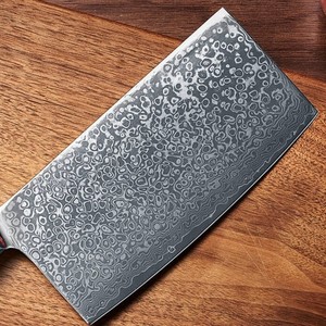 Viking Art Handmade Damascus Steel Cleaver <b>Knife</b> Olive Wood <b>Handle</b> Eco-Friendly Industrial Style 6-7.9in Blade for Meat Cutting - Product Image 3