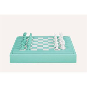 Luxury Leather <b>Chess</b> <b>Set</b> Professional High End Mint Green Board Game Customized Portable PU Leather <b>Travel</b> <b>Chess</b> <b>Set</b> For Gift - Product Image 1