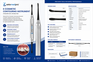 Instrumento de Contorno Cosmético Zetomed Pro E, Herramienta Dental Restauradora de Doble Punta de Acero Inoxidable - Product Image 2