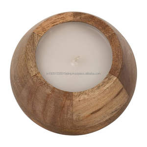 Bougeoirs en bois d'acacia personnalisés de haute qualité ou bol et bocaux bougeoirs en bois de mangue naturel solide - Product Image 3