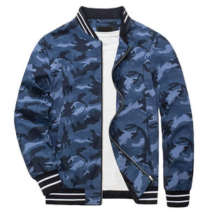 Veste bomber à col montant pour homme, couleur unie, décontractée, avec fermeture éclair, coupe classique - Product Image 3