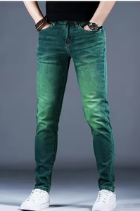 Jeans TRIBON SPORTS para Hombre, Corte Regular, Color Verde, Lavado Enzimático, Cintura Media, Casuales, Ecológicos, Rotos, Estilo Urbano, 100% Algodón, Tallas Grandes - Product Image 6