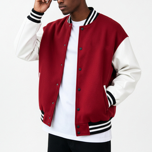 <b>Men's</b> Varsity <b>Jacket</b> Custom Wool Body Leather Sleeve Letterman <b>Baseball</b> <b>Jacket</b> OEM ODM Bulk Wholesale Sportswear Factory - Product Image 3