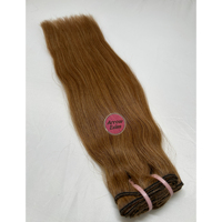 Extensions de cheveux humains Remy indiens blonds miel, lisses, blanchis, double trame machine, couleur claire, pointes à tirage simple, pour tissage