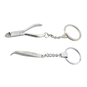 Pinza de Cejas Mini de Acero Inoxidable KOUNAIN, Herramienta de Aseo de Viaje con Anillo para Llaves, Moderna y Duradera - Product Image 3