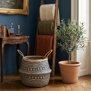 Woven <b>Belly</b> <b>Basket</b> Nursery Storage <b>Basket</b> Planter <b>Basket</b> Coastal <b>Basket</b> Minimalist Storage <b>Basket</b> Collapsible Storage <b>Basket</b> - Product Image 2